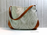 The Snoho Slouch Bag - Pearl Rays in Grey with Vegan Leather