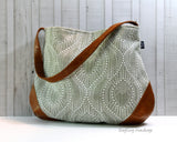 The Snoho Slouch Bag - Pearl Rays in Grey with Vegan Leather