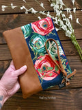 Grab N Go Wristlet Clutch - Floral Fusion with Vegan Leather