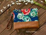 Grab N Go Wristlet Clutch - Floral Fusion with Vegan Leather